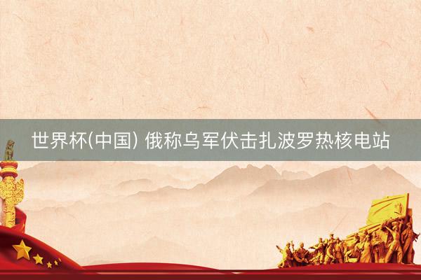 世界杯(中国) 俄称乌军伏击扎波罗热核电站
