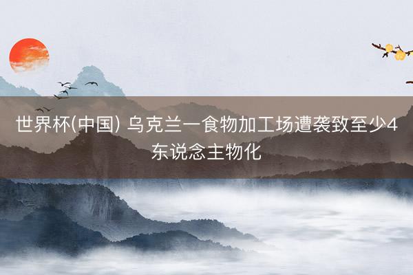世界杯(中国) 乌克兰一食物加工场遭袭致至少4东说念主物化