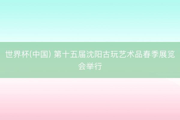 世界杯(中国) 第十五届沈阳古玩艺术品春季展览会举行