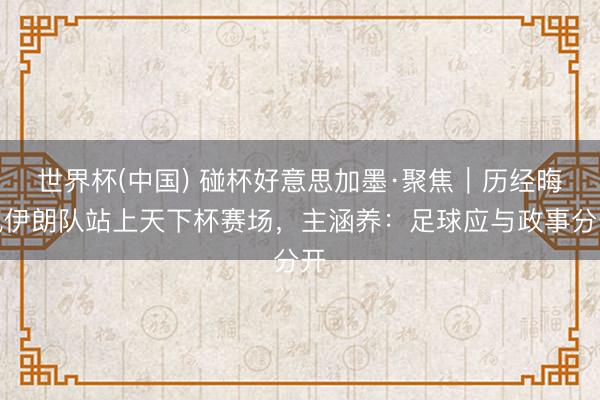 世界杯(中国) 碰杯好意思加墨·聚焦｜历经晦气伊朗队站上天下杯赛场，主涵养：足球应与政事分开